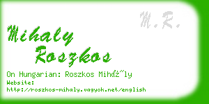 mihaly roszkos business card